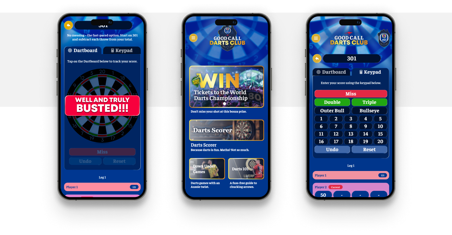 Fosters Good Call Darts Club website