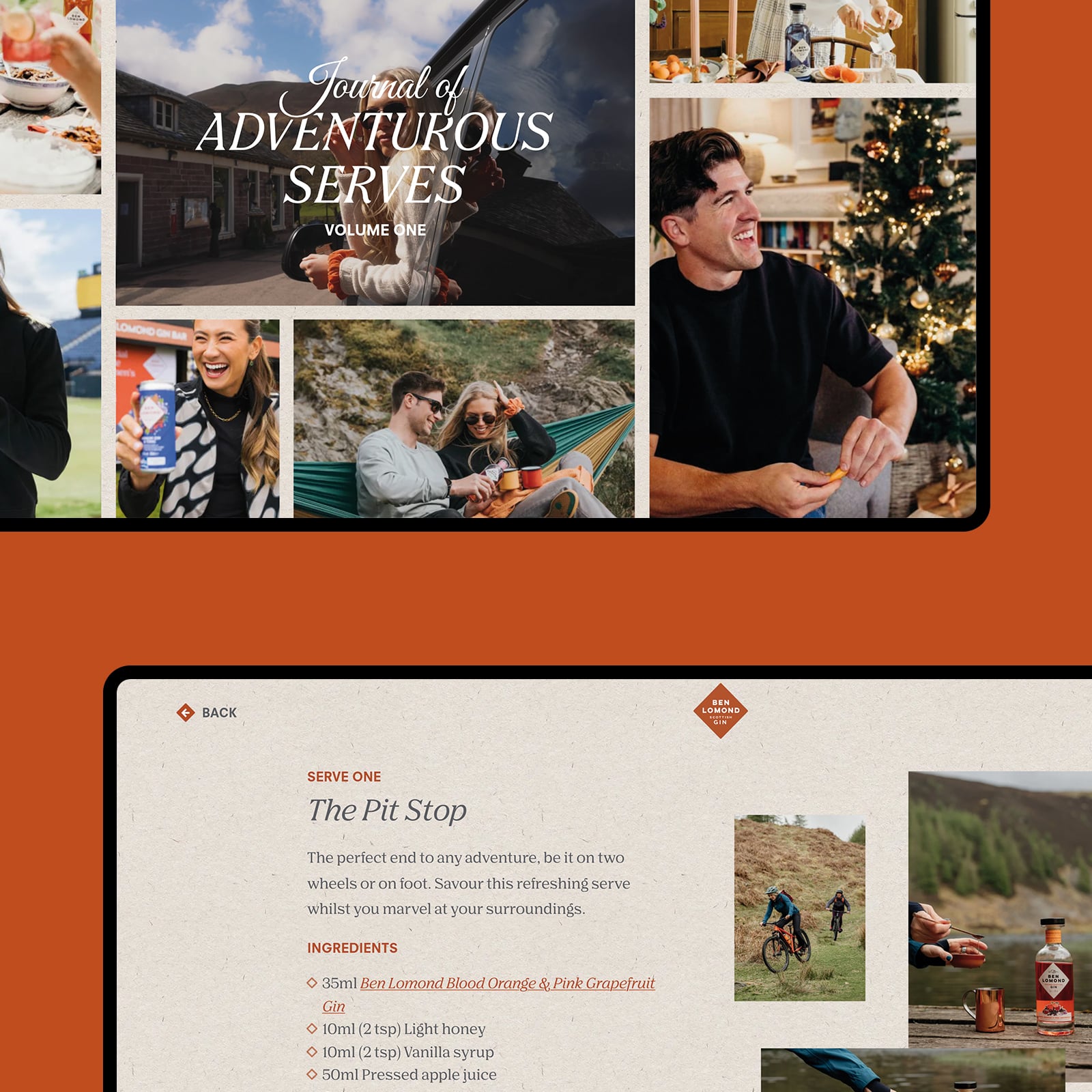 Journal of Adventurous Serves displayed on laptops