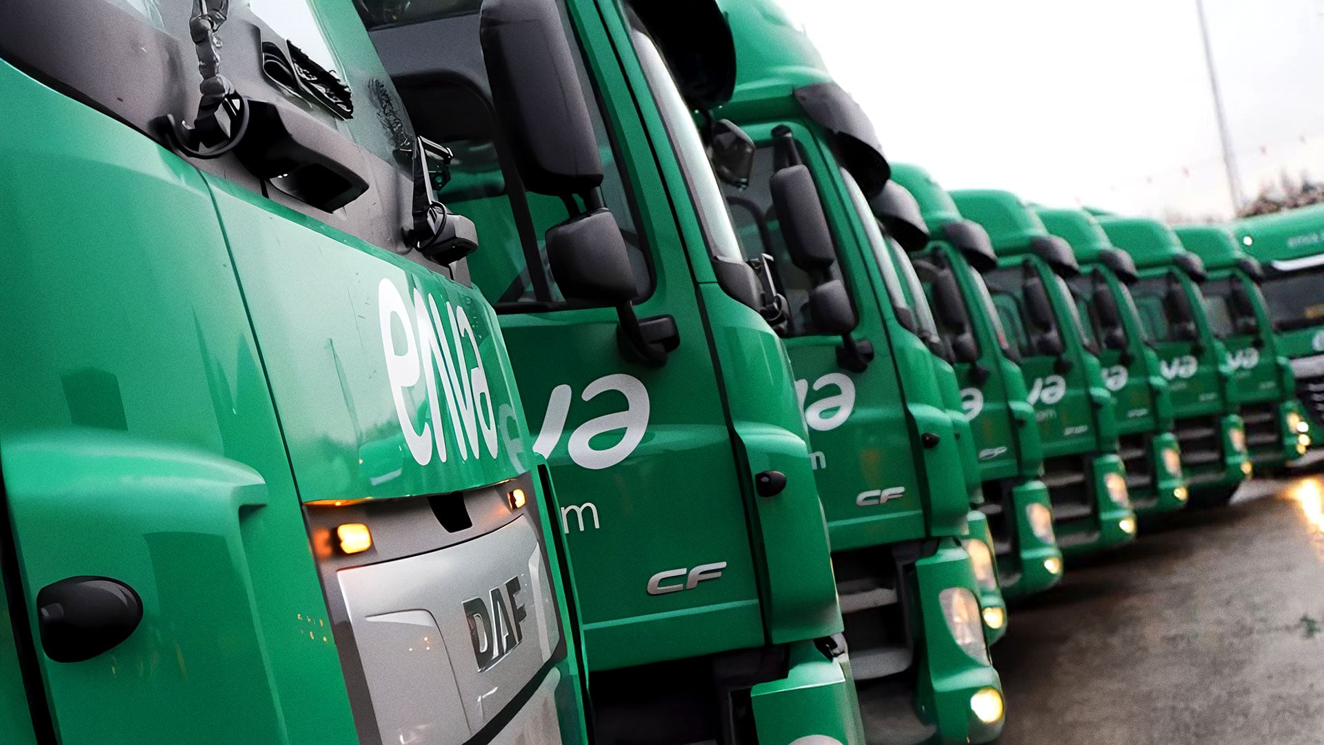 Enva lorries lined up